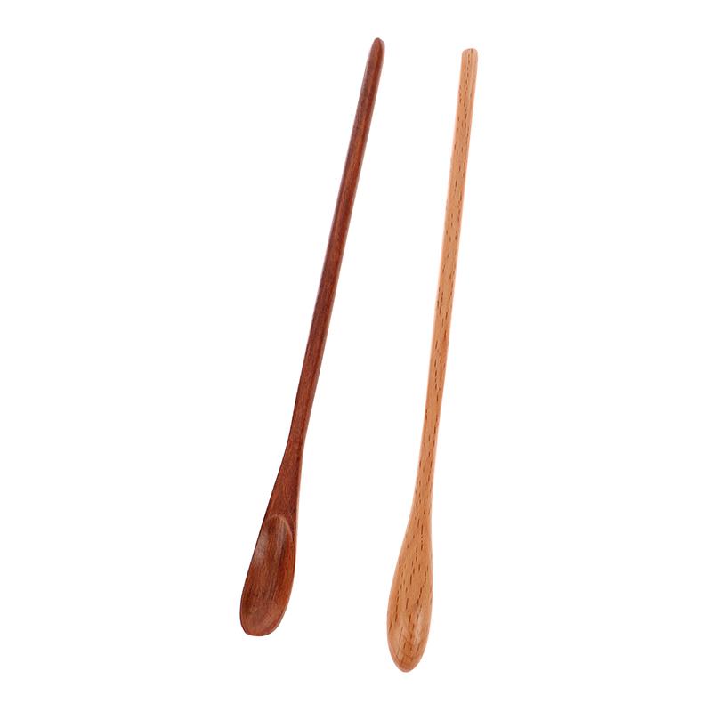 1Pc Wooden Spoon Kitchen Cooking Utensil Honey Dessert Coffee Soup Teaspoon Catering For Kitchen Long Handled Wooden Spoon