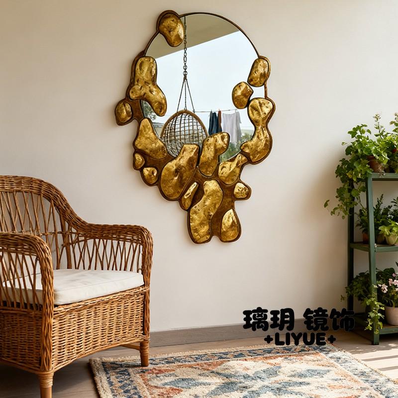Irregular art-shaped mirrors, American-style creative restaurant special-shaped dining side mirrors, hotel decorative mirrors