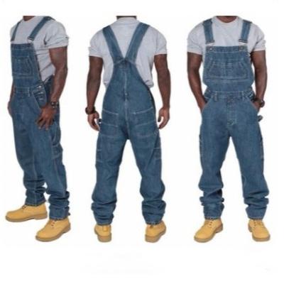 Frühling Herbst Herren Denim Einteiler Mode Tasche Locker Lässige Jeans