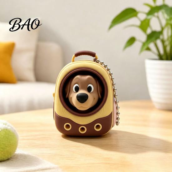 Desktop Stress Reliever Animal Backpack Clicker Fidget Toy, Dog Cat Penguin Parrot Tactile Toy Finger Clicker, Relief Handbag Decorative Accessory
