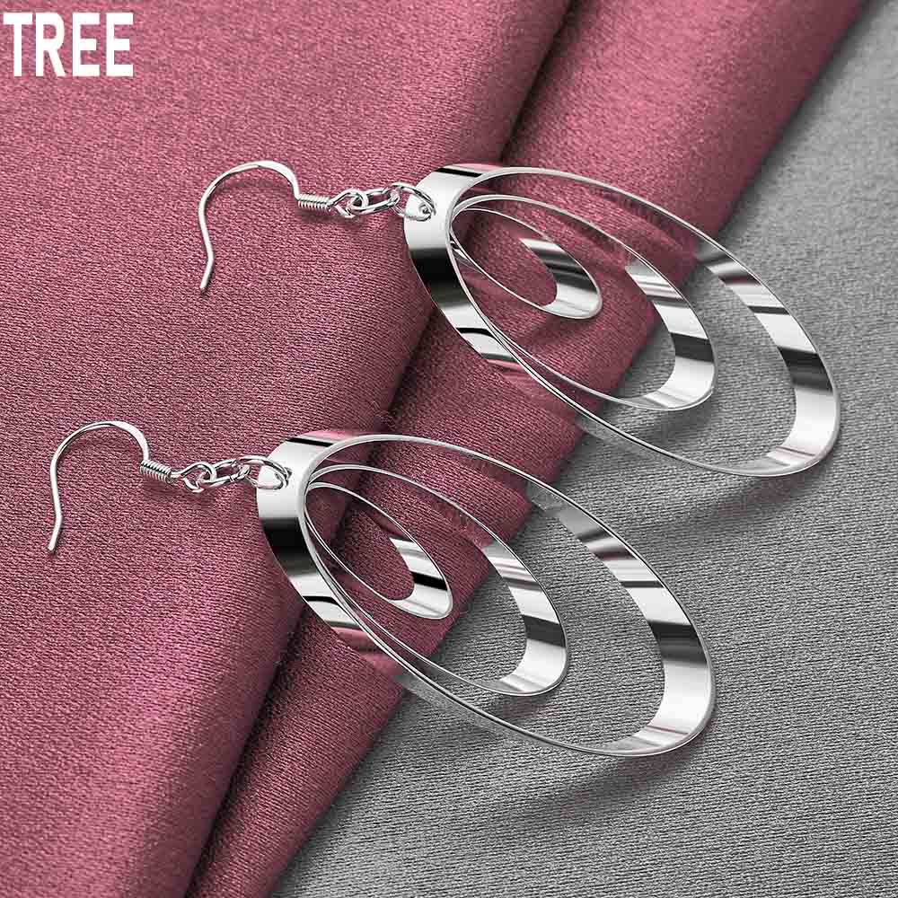 

Женские многослойные полые серьги-кисточки из стерлингового серебра 925 пробы, длинные висячие серьги для пирсинга, модные свадебные украшения 2.00*6.10cm