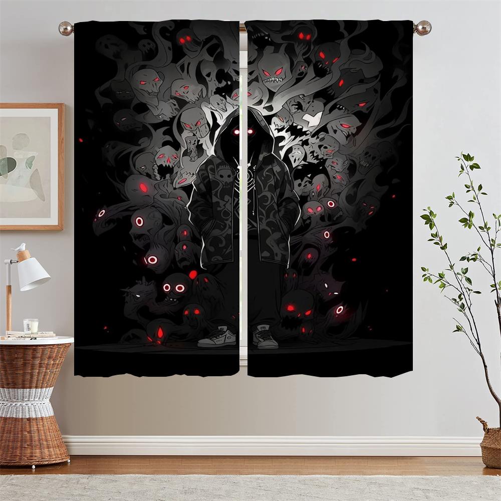 Nightmare Modern Living Room Curtains Livingroom Window Sheer Curtains for Camera Customs Free Shipping Products Blackout Curls