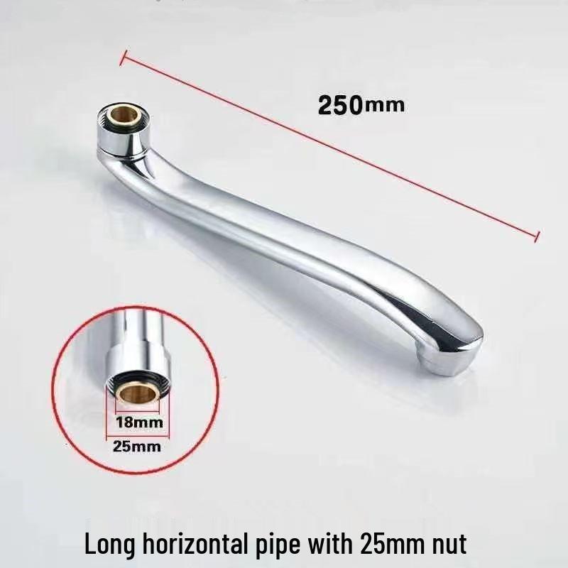 Universal Stainless Steel Kitchen Faucet Spout, Single Handle, Cold/Hot Swivel, Large Bend for Sink Repair