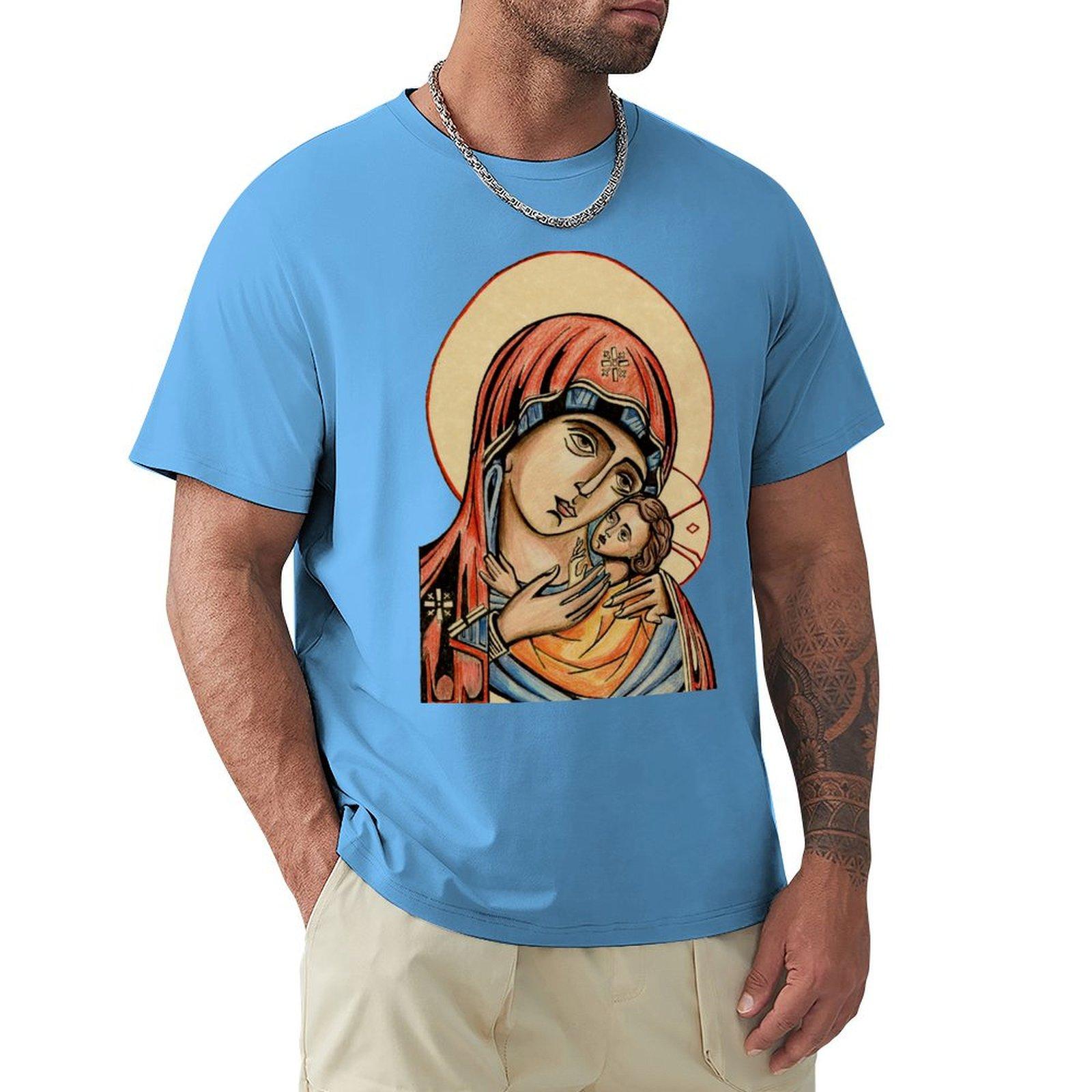 

Футболка с изображением матери и ребенка, кавайная одежда, аниме-графика, футболки для мужчин S