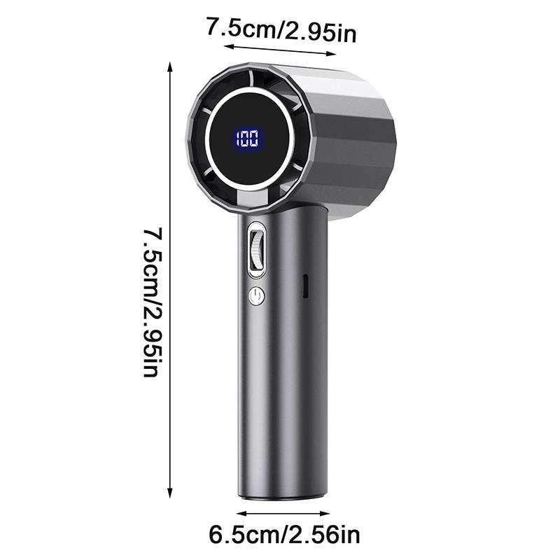 Mini Portable Hand Fan 1800Mah Usb Rechargeable Fan Electric Eyelash Fan With Digital Display Outdoor Summer Travel Camping