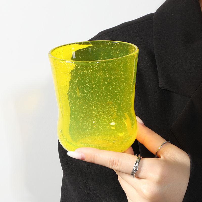 Colorful Glass Coffee Glass Cup Handmade Bubble Glass Wine Milk Juice Glass Water Cup