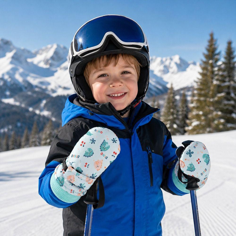 Waterproof Snow Gloves Non-slip Kids Winter Mittens Fashion Children Ski Gloves Snow Snowboard