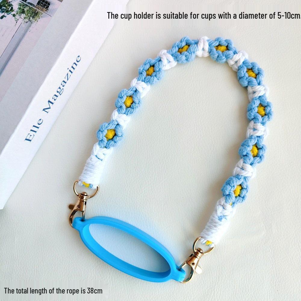 Woven Flower Strap for Water Bottles and Thermos Cups