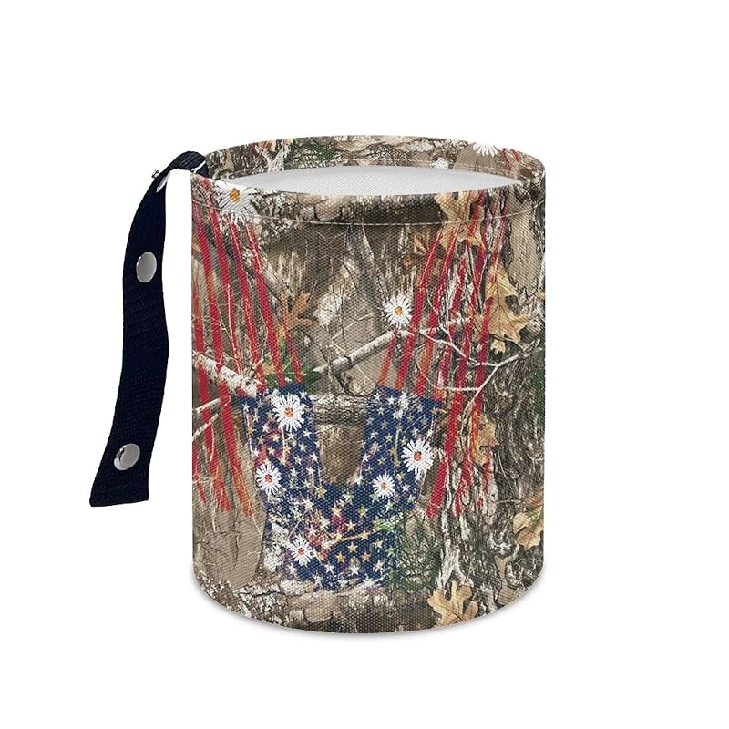 Colorful Mushroom Car Rubbish Bag Hanging Can Reusable Compact Rubbish Holder Mini Car Organizer for Car Garbage, Easy to Install Camo