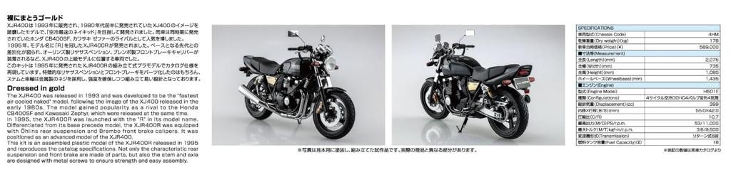 AOSHIMA Series 38 Yamaha 4HM XJR400R Plastic Model 1/12 TheBike '95