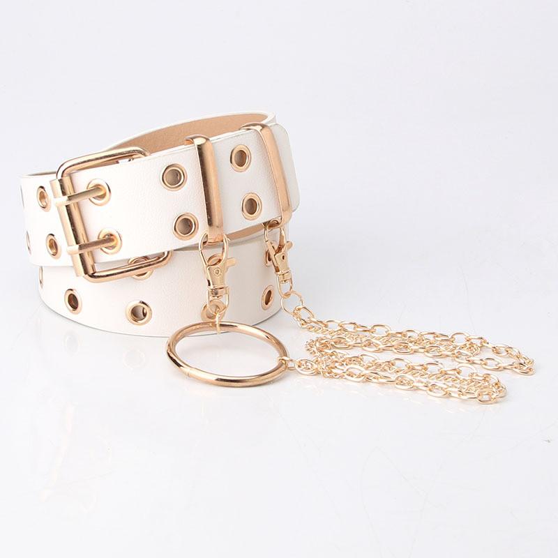 Punkinspired Pu Chain Waist Belt For Streetwear And Hiphop Style Women