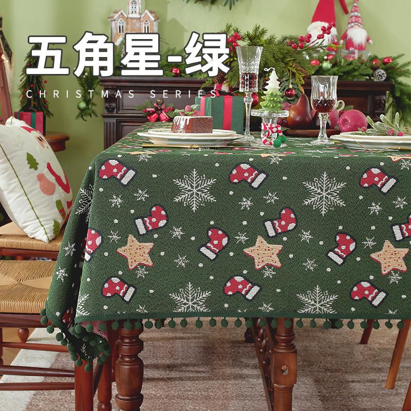 

Christmas Table Cloth Rectangular American Retro Dining Table Cloth Wear-resistant Atmosphere Suitable for Multiple Scenarios 80x80cm