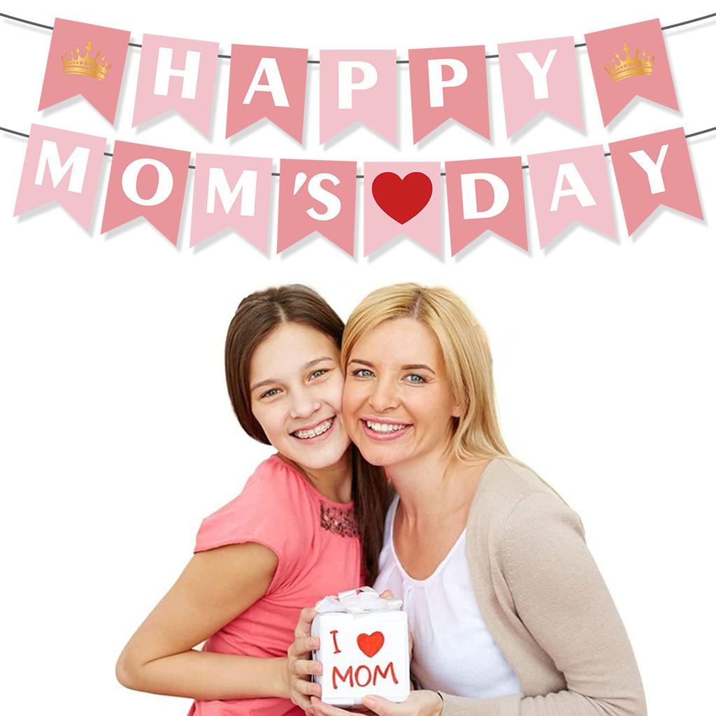Mother'S Day Party Decoration Pull Flag Happy Mom'S Day Happy Mother'S Day Banner Customization