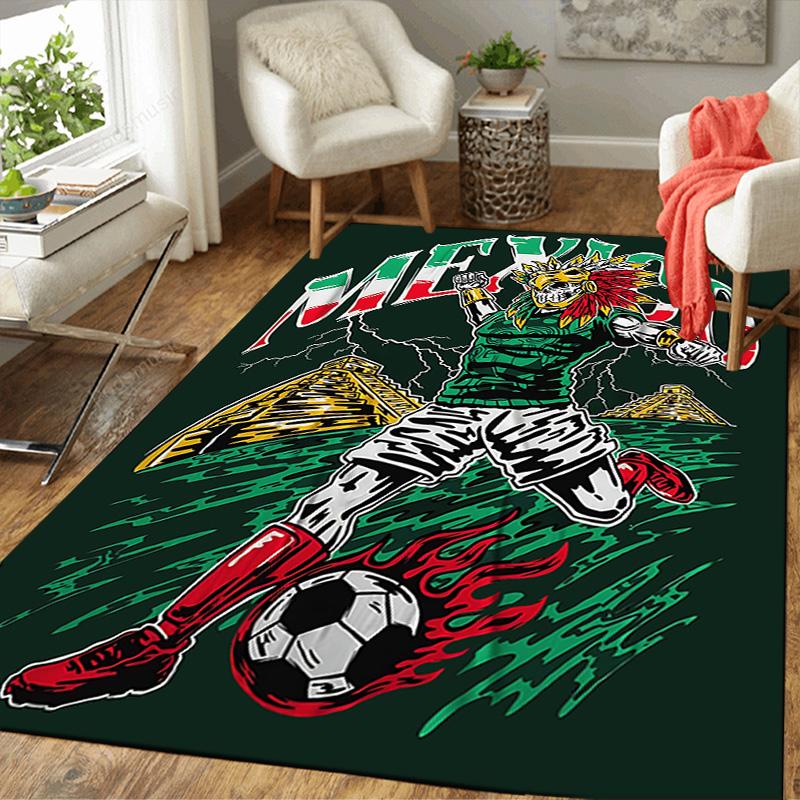 1pc Mexico Soccer Legend Carpet Rug for Bedroom Living Room Decor Sofa Home Game Area Rug Non-slip Floor Mat. DT7160184 40cm x 60cm