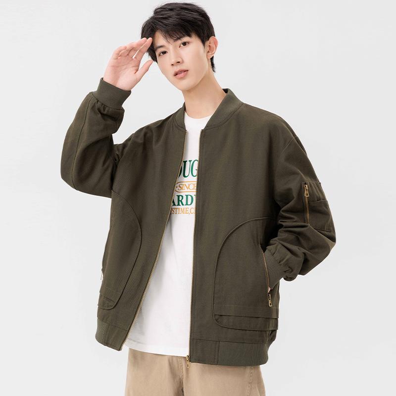 Autumn and Winter Jacket Baseball Jacket Men's Spring and Autumn Washed American Functional Pilot Trendy Jacket
