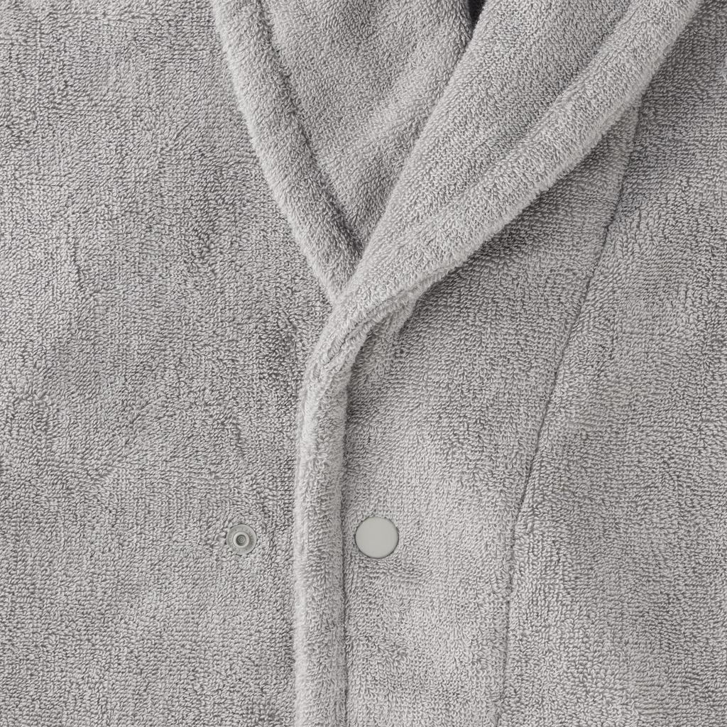 MUJI Fluffy Pile 84870576 Bathrobe, Unisex, L-XL, Gray,