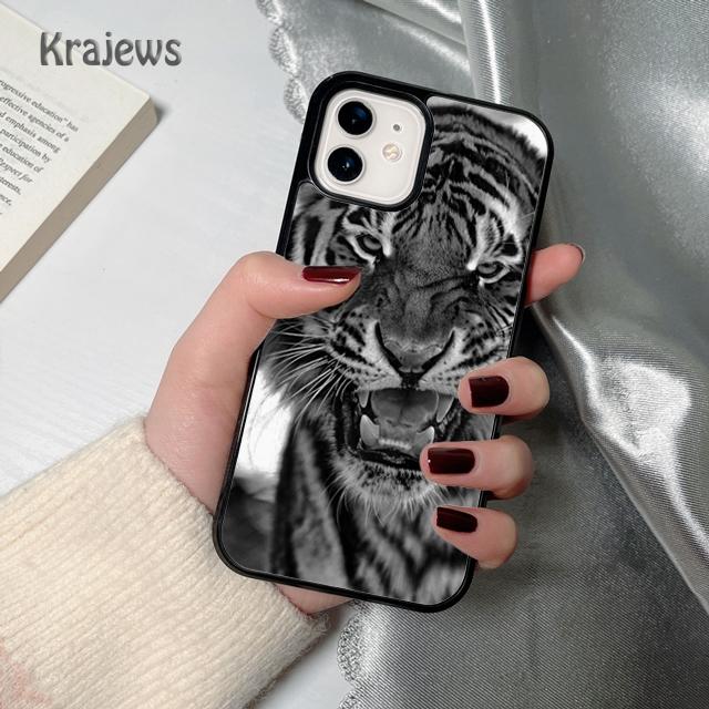 Animal White Tiger Pattern Soft Phone Case Cover For iPhone 17 Air 16 15 14 Plus 11 12 13 Pro Max Coque Fundas