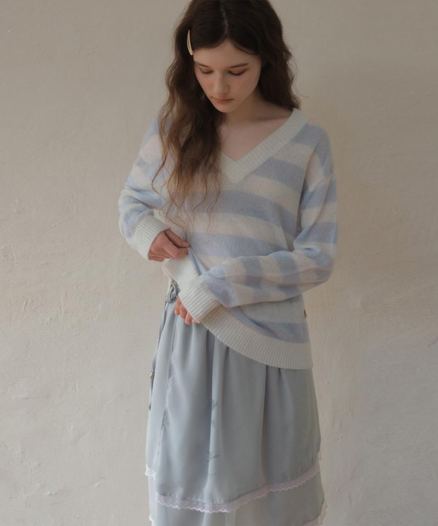 Aueonoseuteljia Double Lace Flower Wrap Skirt_Light Blue(O26Acc01)
