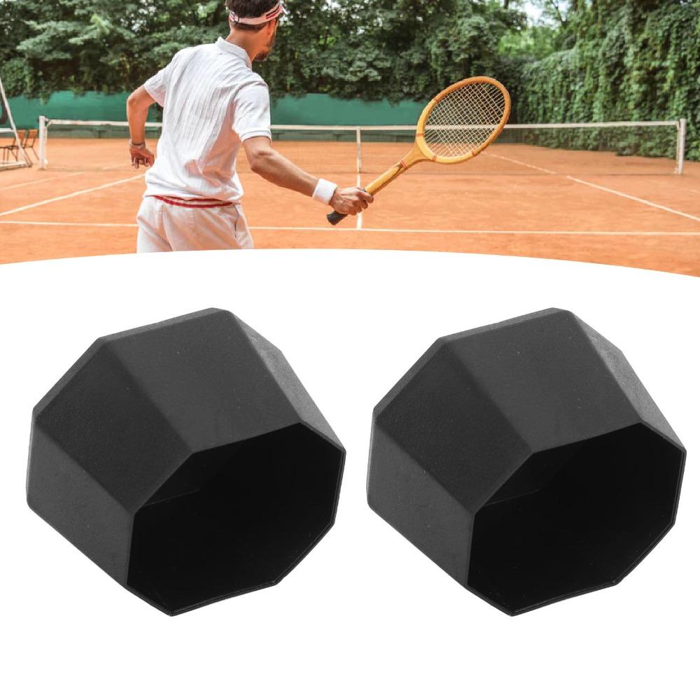 2pcs ABS Tennis Racket Butt Cap Black Racquetball Racket Cover  Pickleball Paddles