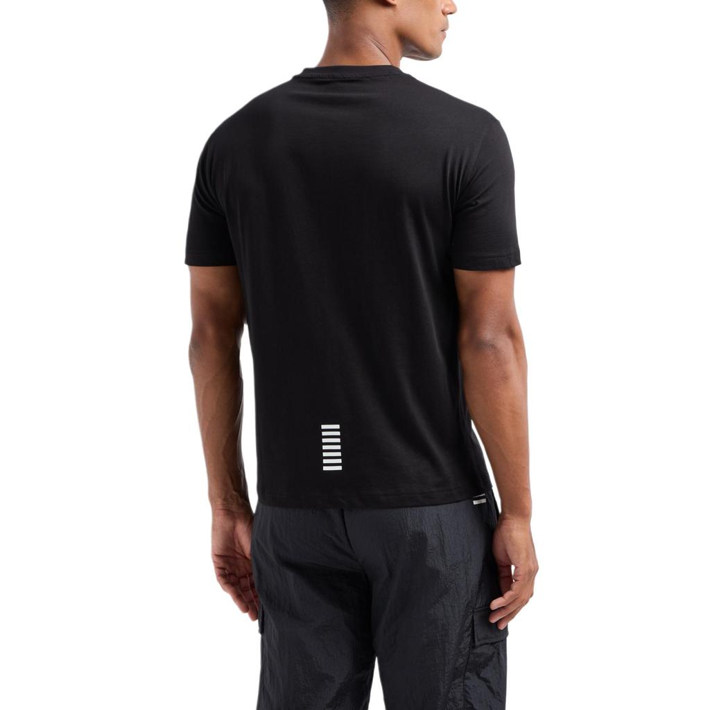 Emporio Armani EA7 SS24 Color Block Logo Letter Print Crew Neck Short Sleeve T-Shirt Men tops Black 8NPT25-PJVPZ-1200