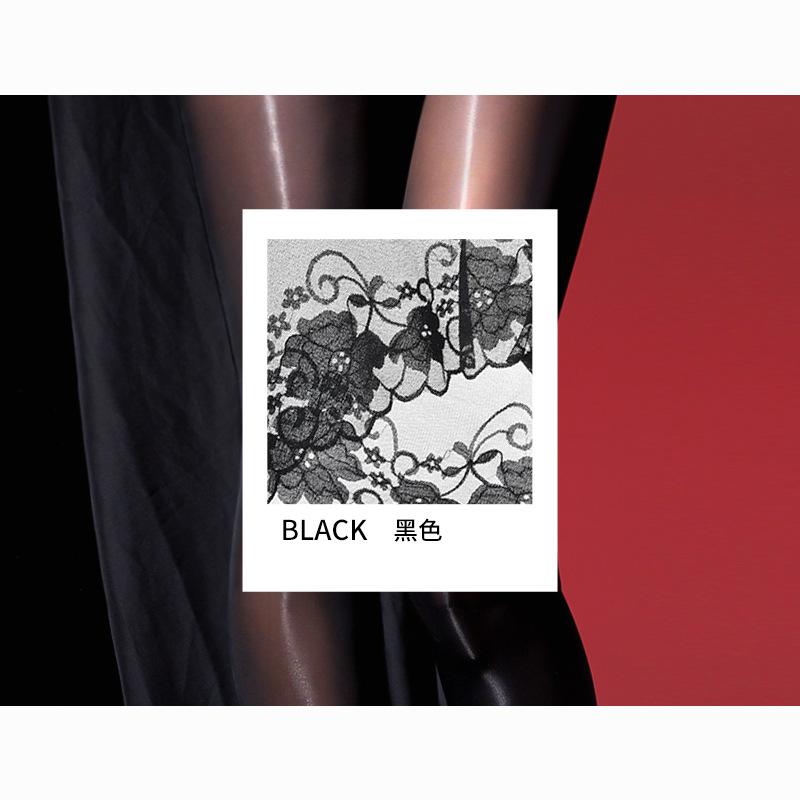 Sexy Lace 2 In 1 Oil Shiny Stockings Sheer See Through Hollow Out Crotchless Shaping Pantyhose Open Crotch Sexy Tights 8D 912PIN