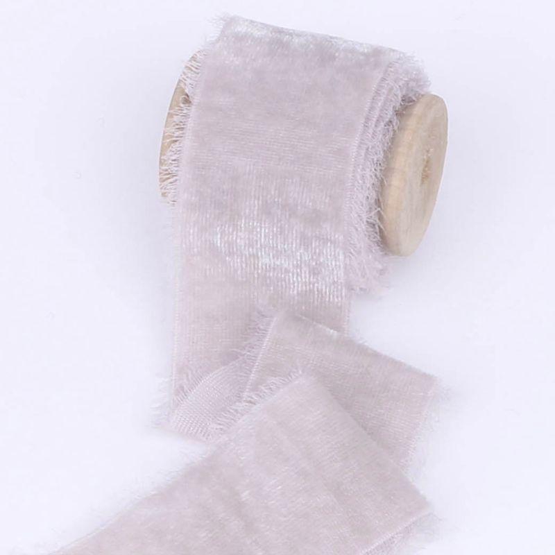 38mm Thickening Velvet Ribbon Handmade Frayed Edged Ribbons Christmas Party Bouquet Gift Packing Decorations DIY Craft