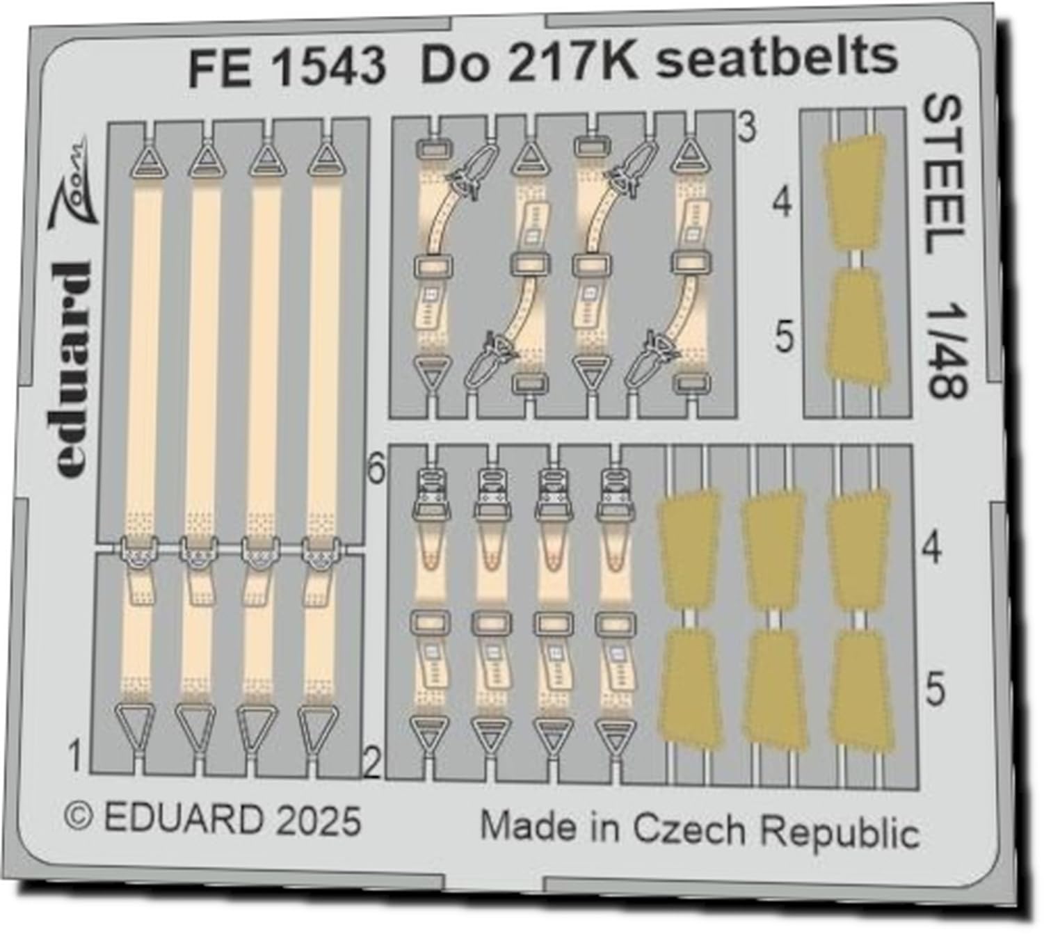 

Эдуард 1/48 Do217K Ремни из нержавеющей стали (для ИКМ) Пластиковые детали для сборной модели EDUFE1543 (Самолет)