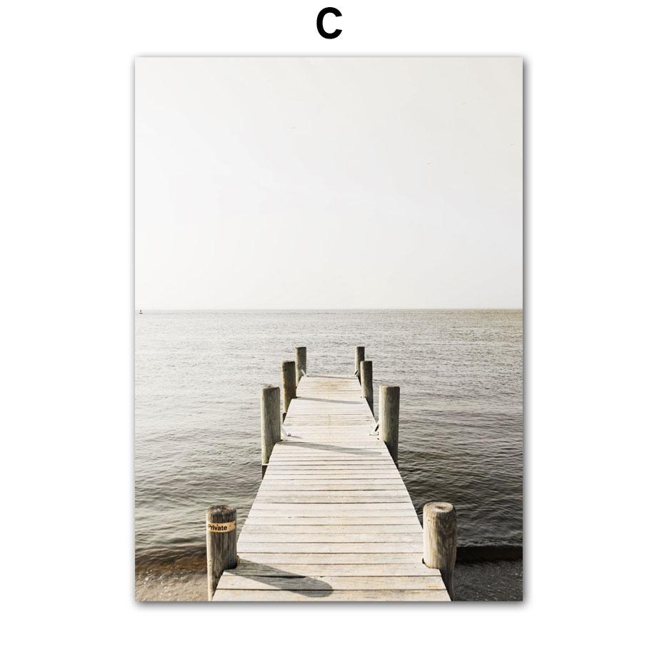 Beige Sea Grass Reed Dandelion Line Figures Wall Art Canvas Painting Posters And Prints Hotel Bar Pictures For Living Room Decor