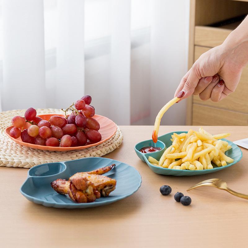 Kreativer Plastik-Knödel- und Snackteller mit Essigschälchen für Sushi, Frühstück oder Dessert