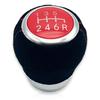MelHome Universal Shift Knob Cover for 6 Speed Manual Car Suede Style Red Stitching