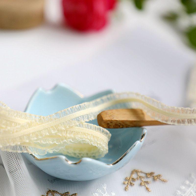 1cm Wide Double-Sided Sheer Elastic Lace Trim for Doll Clothes and Costume Accessories