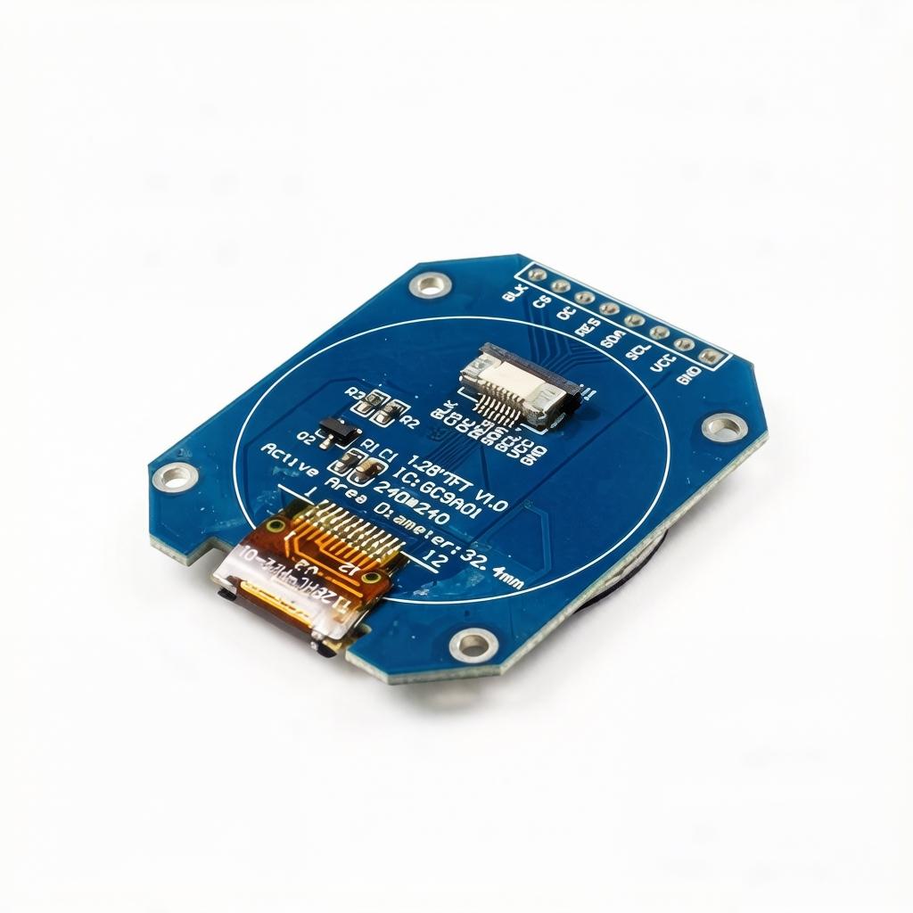 HEXING 1.28 Inch Round TFT LCD Display 240x240 4 Line SPI Interface GC9A01 Driver IC 400 Nits LED Backlight for Smart Watch DIY