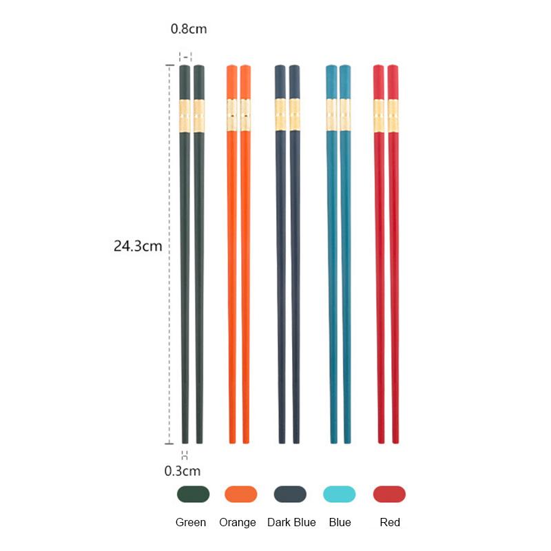 

5 пар разноцветных многоразовых палочек для еды, нескользящие палочки из стекловолокна, набор 9,5-дюймовых японских китайских палочек для еды 5 pairs