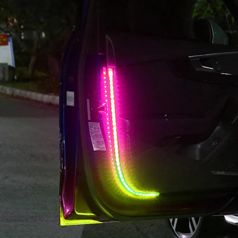1/2/4pc Car door warning light, phantom color light, always on when opening the door, car anti rear end collision flashing light