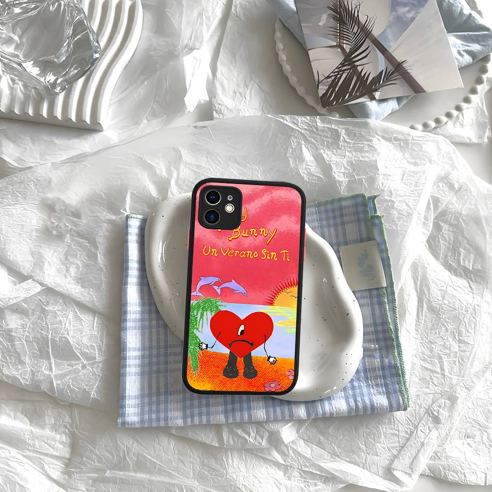 B-Bad Bunny Art Phone Case For IPhone 16e 16 15 14 13 12 11 Pro Max X XS Max Plus Matte Clear
