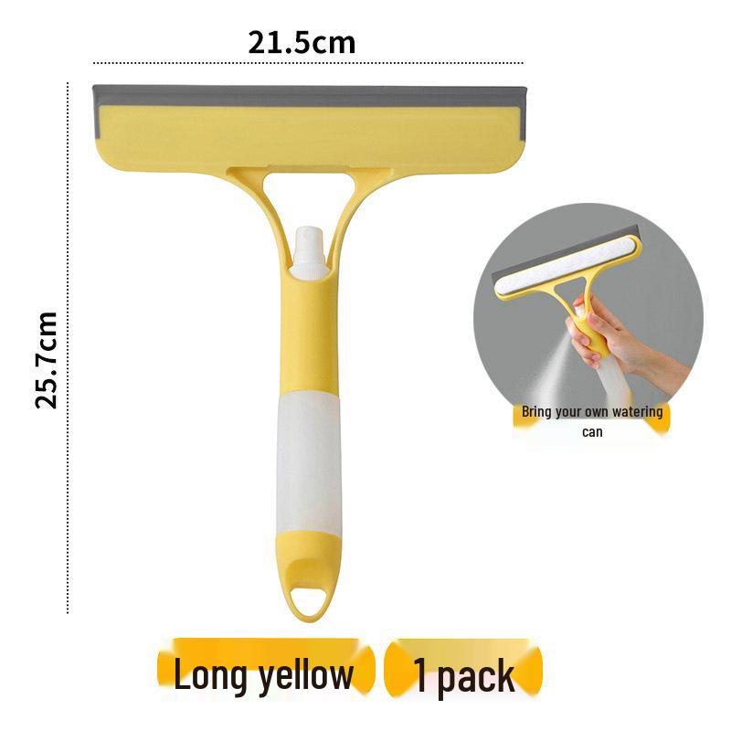 Three-in-One Glass & Mirror Cleaning Tool: Double-Sided Squeegee and Brush