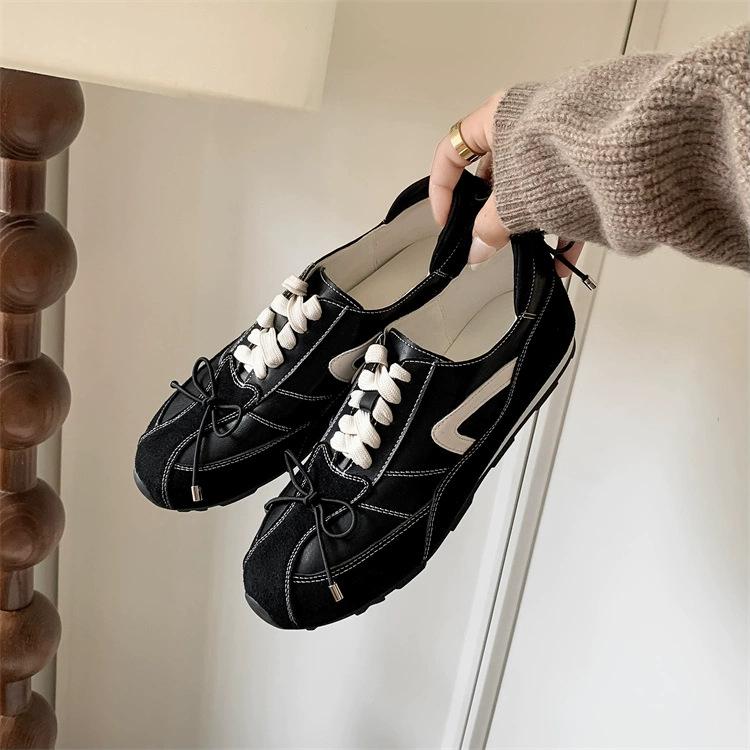 Autumn new retro versatile light shoes design sense round head flat shoes