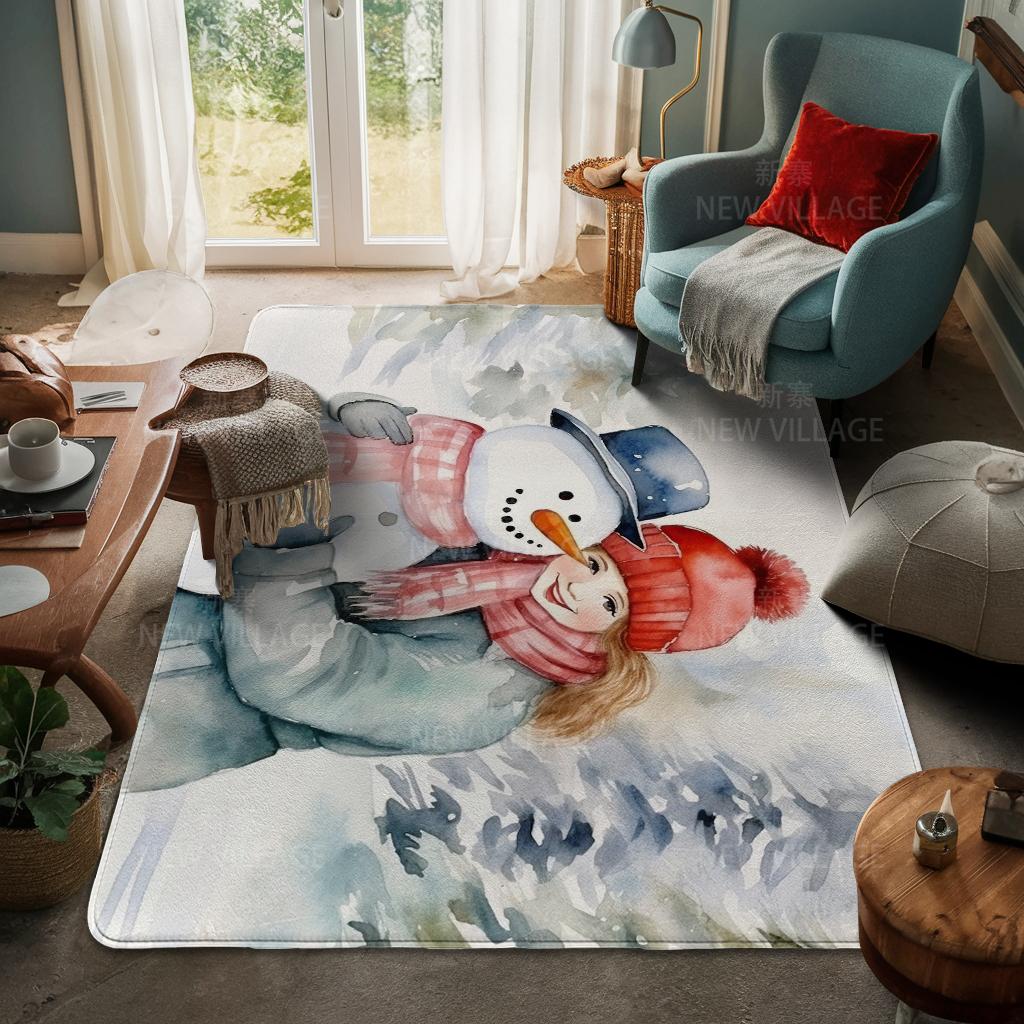 House Entrance Carpet Home Door Mat Living Room Bath Foot Bathroom Non-slip Water Absorption Rugs Bath Merry Christmas Winter