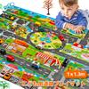 MORYTRADE Road Mat Toy Play Mat Mini Car Play Map Folding X 1m Green Streetscape 1.3m 6+