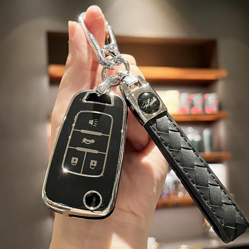 

Чехол для ключа с цепочкой для ключей для Chevrolet Camaro Cruze Chevy Equinox Sonic Terrain Key Case Shell чёрный