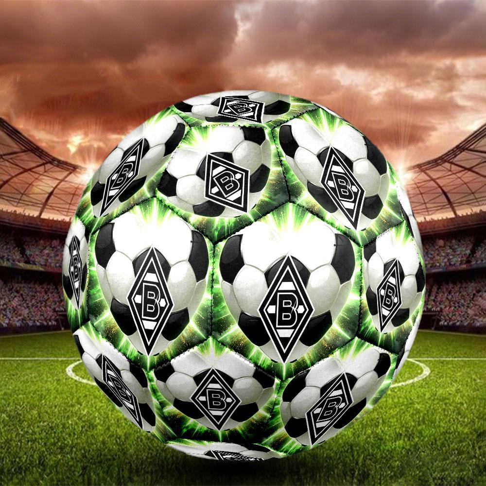 Borussia Monchengladbach Print Size 5 Soccer Ball, Standard Match Football for Sports Game and Team Practice, Ideal Gift for Soccer Fans