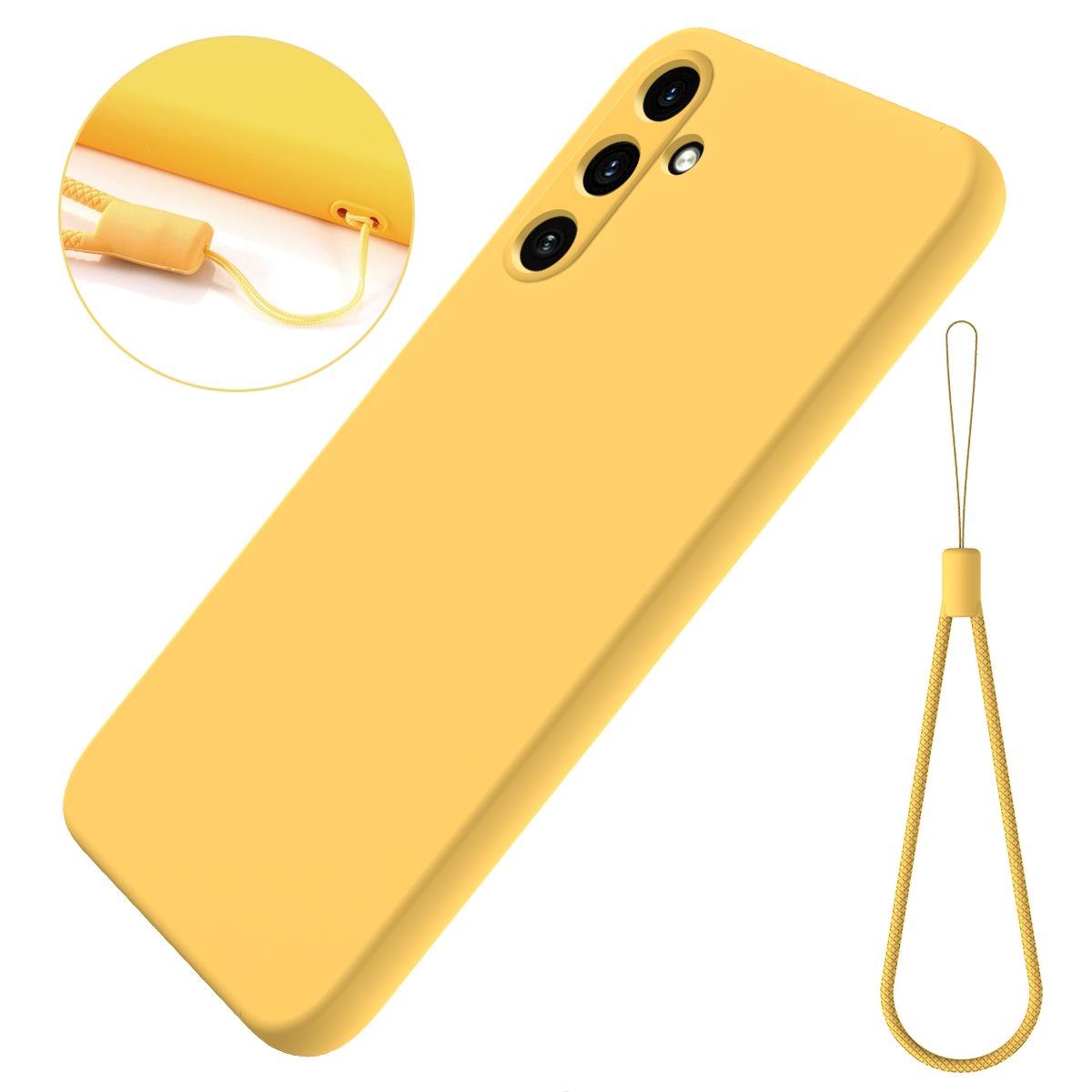 

For Samsung Galaxy M55 5G/F55 5G/C55 5G Case Liquid Silicone Anti-Scratch Phone Cover with Strap C