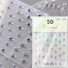 1 piece  5D silver nail stickers metal mini star nail art stickers high quality exquisite decals self-adhesive nail art stickers