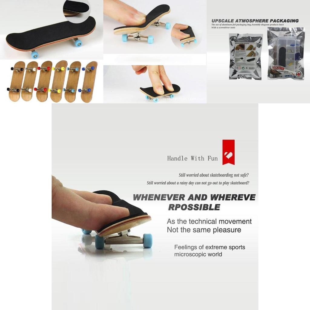 Premium Complete Wooden Fingerboard Finger Skate Board With Grit Box And Foam Tape