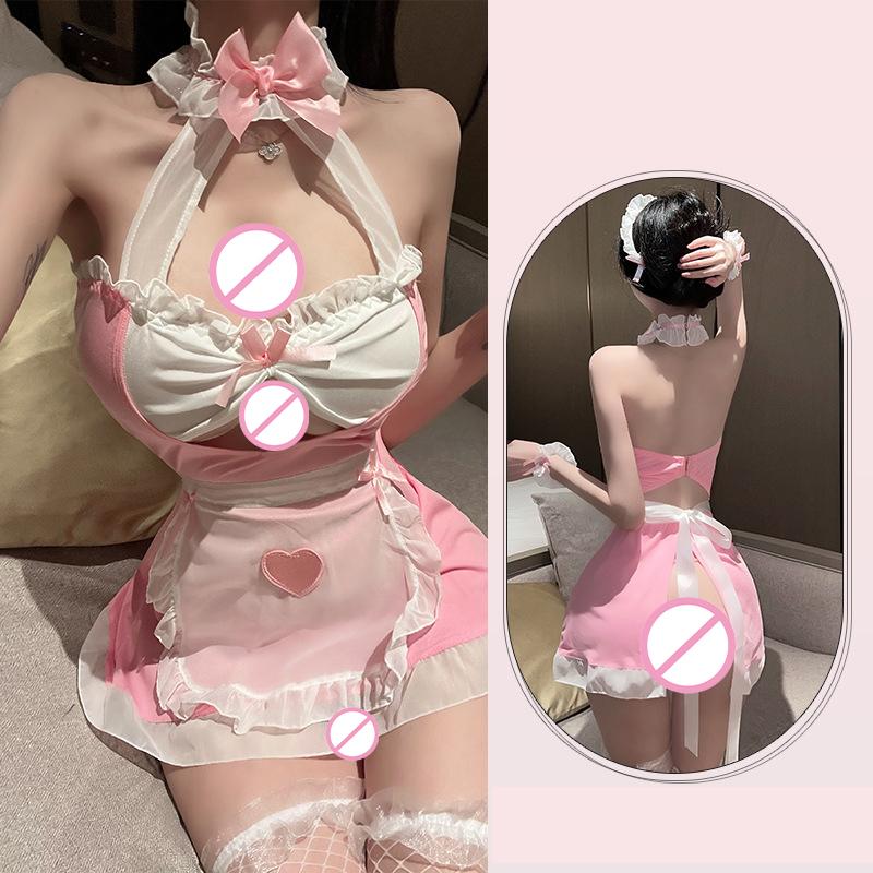 Kadın Seksi İç Çamaşırı Kostüm Fransız Önlüğü Hizmetçi Elbisesi Cosplay Hizmetçi Lolita Sıcak Babydoll Elbise Üniforma Erotik Rol Yapma Kostümü