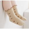 1 Paar Ästhetische florale Spitzensocken für Baby Mädchen Retro Knochenlose Prinzessin Blume Wade Mittelhohe Socken für Kleinkind Weiche Baumwollstrümpfe