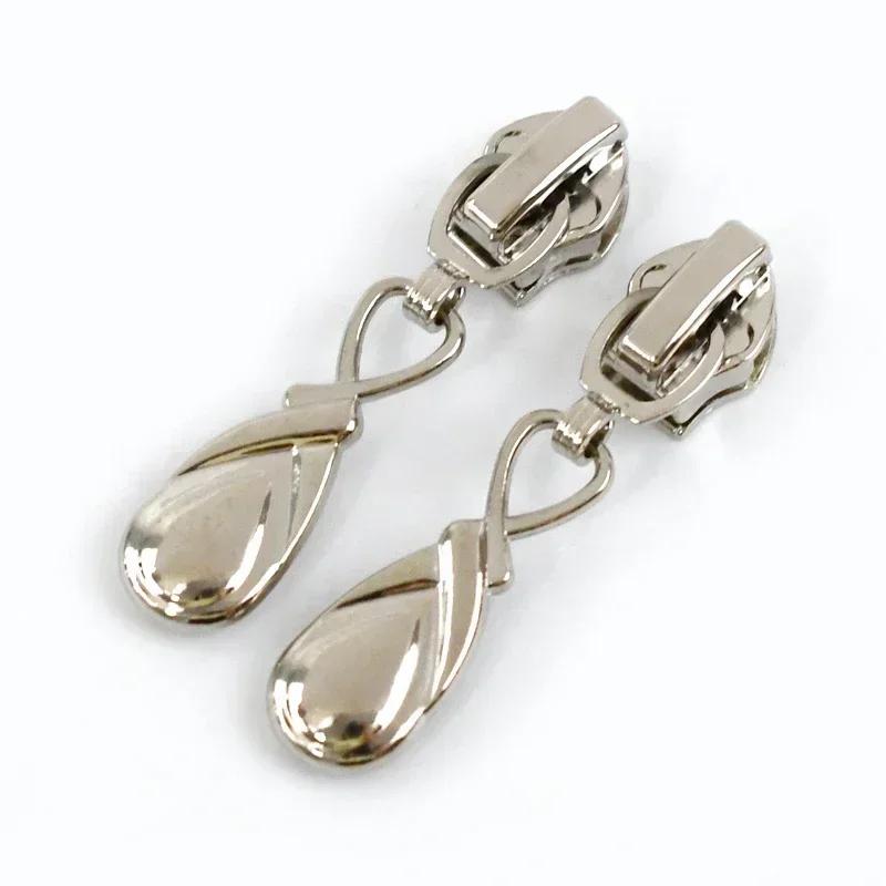 5/10Pcs Meetee 5# Zipper Sliders for Metal Nylon Resin Zips Clothes Bag Zippers Pull Head Repair Kit Garment Sewing Accessories