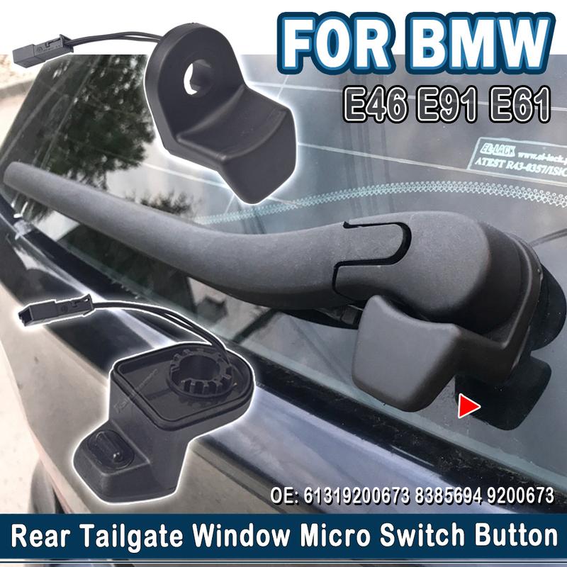 Rear Tailgate Auto Car Interior Black Easy tall Micro Switch Practical Window Key Button 61319200673 9200673 For BMW E61 E91