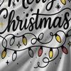 Handwritten Merry Christmas Fleece Blanket, Colorful Bulb and Star Pattern, Cozy White Throw for Holiday Couch Decor