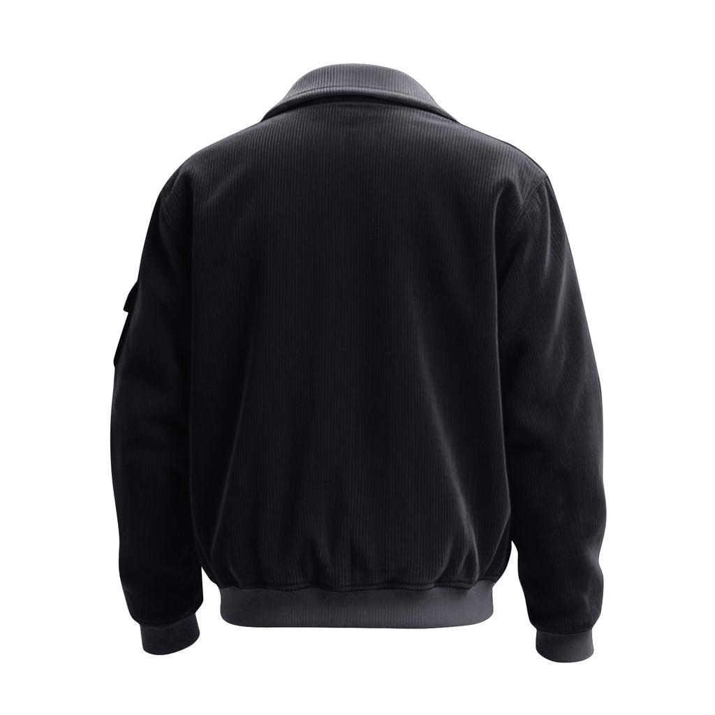 Men's Colorblock Corduroy Pocket Zipper Jacket Men's Plus Size Casual Sports Jacket